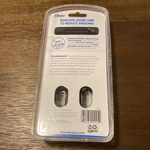 Oster Shedmonster Less Stress de-shedding tool For Cats Removes Loose Hair - Picture 3 of 4